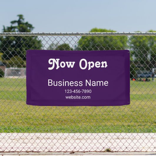Now Open Business Name Phone Website Purple Spandoek (Insitu)