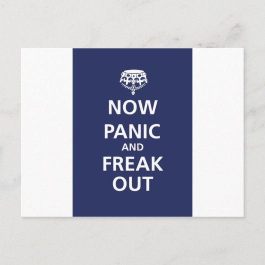 Now panic and freak out briefkaart (Voorkant)