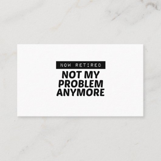 NOW RETIRED VISITEKAARTJE (Voorkant)