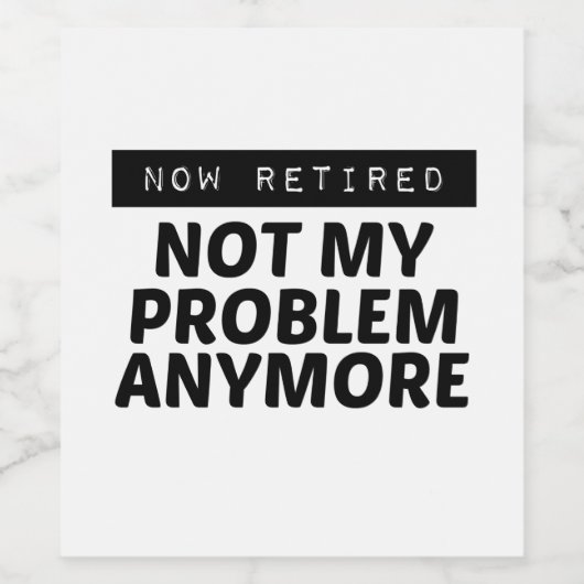 NOW RETIRED WIJN ETIKET (Enkel label)