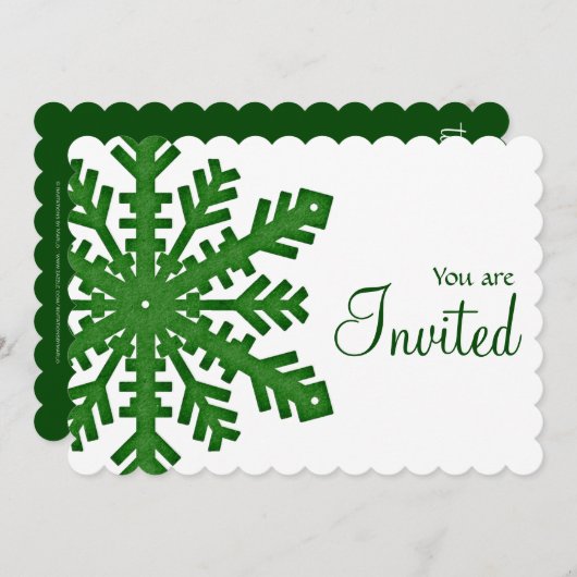 Nowflake Winter Dinner Party Uitnodiging 2 (Voorkant / Achterkant)