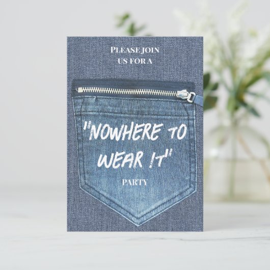 "Nowhere To Wear It" Party Kaart (Staand voorkant)