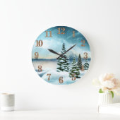 Nowi-pijnbomen in de buurt van een meer grote klok (Huis)