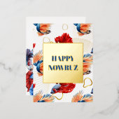 Nowruz Dansende Goldfish Trio Folie Briefkaart (Voorkant / Achterkant)