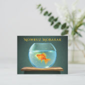 Nowruz Mobarak Goldfish in Bowl Briefkaart (Staand voorkant)