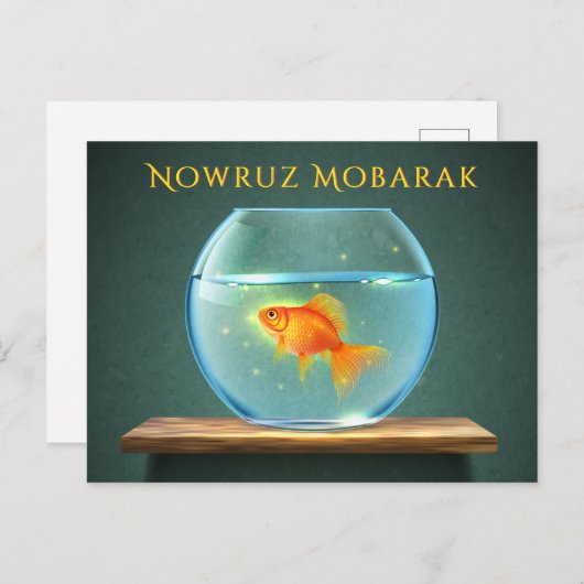 Nowruz Mobarak Goldfish in Bowl Briefkaart (Voorkant / Achterkant)