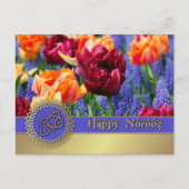 Nowruz Mubarak. Lente Tulpen Perzisch Nieuwjaar  Feestdagenkaart (Voorkant)