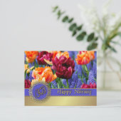 Nowruz Mubarak. Lente Tulpen Perzisch Nieuwjaar  Feestdagenkaart (Staand voorkant)