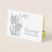 Nowruz Mubarak. Nieuwjaar in het voorjaar van Daff Folie Kaarten (Voorkant)