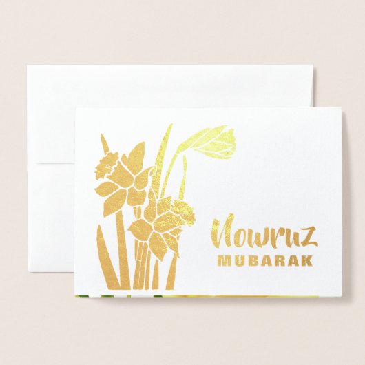 Nowruz Mubarak. Nieuwjaar in het voorjaar van Daff Folie Kaarten (Voorkant met envelop)