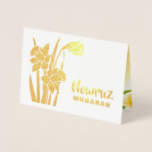 Nowruz Mubarak. Nieuwjaar in het voorjaar van Daff Folie Kaarten (Voorkant)