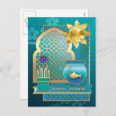 Nowruz Mubarak. Perzisch nieuwjaar Briefkaarten (Voorkant / Achterkant)