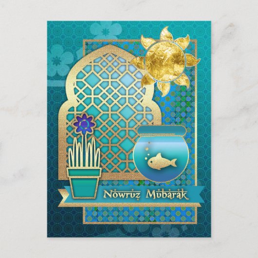 Nowruz Mubarak. Perzisch nieuwjaar Briefkaarten (Voorkant)