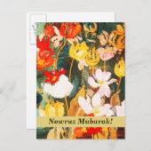 Nowruz Mubarak. Perzisch nieuwjaar Briefkaarten (Voorkant / Achterkant)