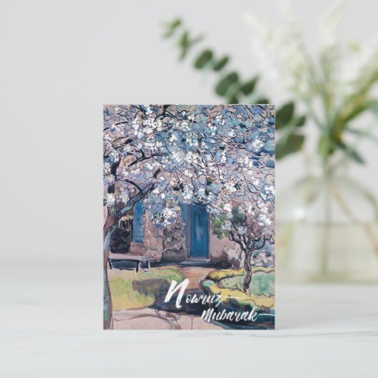 Nowruz Mubarak Perzisch Nieuwjaar Fijne Kunst Ansi Feestdagenkaart (Staand voorkant)