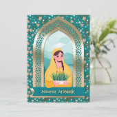 Nowruz Mubarak Perzisch Nieuwjaar Partij Kaart (Staand voorkant)