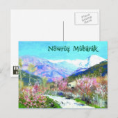 Nowruz Mubarak. Perzische Nieuwjaarskaarten Feestdagenkaart (Voorkant / Achterkant)