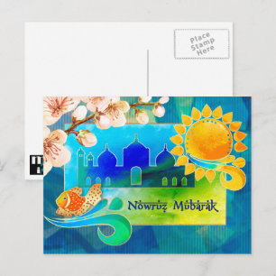 Nowruz Mubarak. Perzische Nieuwjaarskaarten Feestdagenkaart