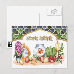 Nowruz Mubarak. Perzische Nieuwjaarskaarten Feestdagenkaart