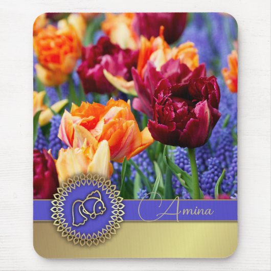 Nowruz Mubarak. Tulieren Perzisch Nieuw Jaar Aange Muismat (Voorkant)