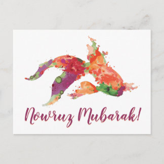 nowruz mubarak waterverf goudvis briefkaart