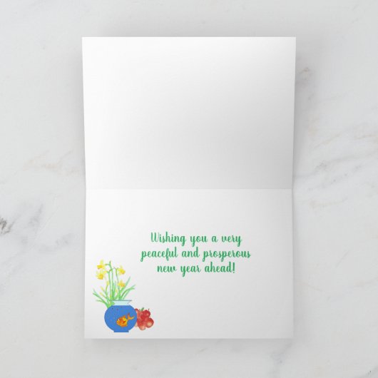 Nowruz over de Miles Goldfish Daffodils-kaart Kaart (Binnen)