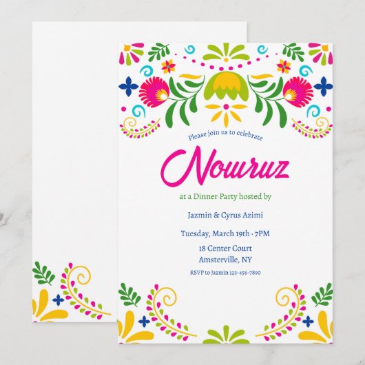 Nowruz Party Kaart (Voorkant / Achterkant)