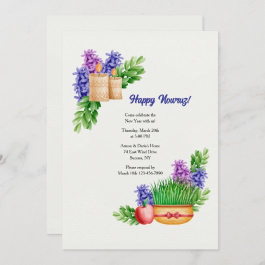 Nowruz-uitnodiging Kaart (Voorkant / Achterkant)