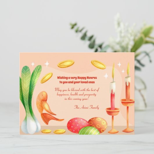 Nowruz Wenskaart (Staand voorkant)