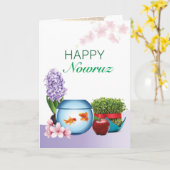 Nowruz wenskaart kaart (Gele Bloem)