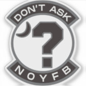 "NOYFB" Aangepast gesneden Sticker (Voorkant)