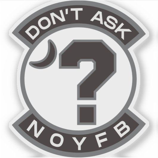 "NOYFB" Aangepast gesneden Sticker (Voorkant)