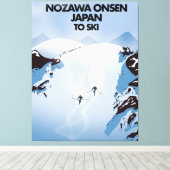 Nozawa Onsen Japan ski print. Canvas Afdruk (Insitu (Houten vloer))