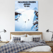 Nozawa Onsen Japan ski print. Canvas Afdruk (Insitu (Slaapkamer))