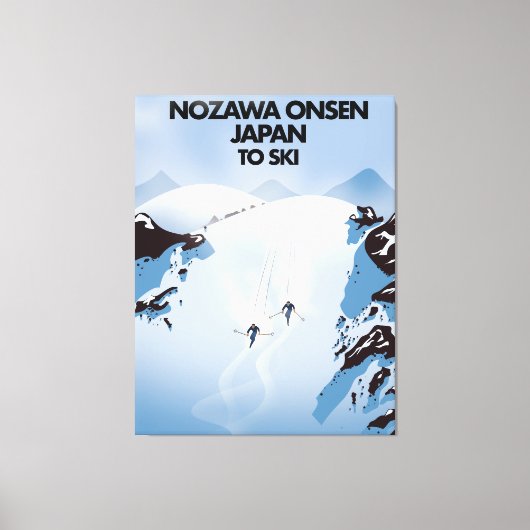 Nozawa Onsen Japan ski print. Canvas Afdruk (Voorkant)