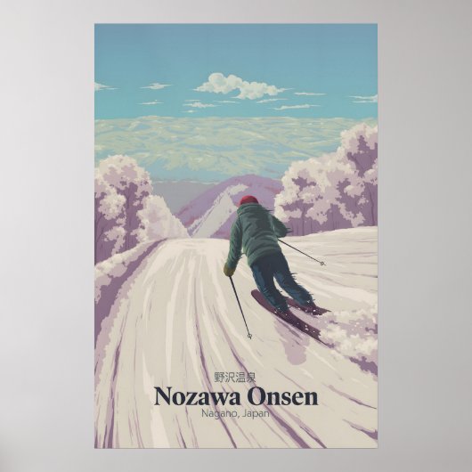 Nozawa Onsen Japan Ski Resort Reisposter Poster (Voorkant)