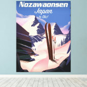 Nozawaonsen Japan om te skiën Canvas Afdruk (Insitu (Houten vloer))