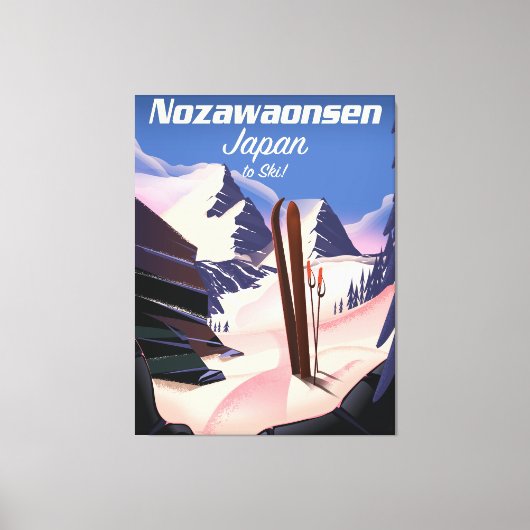Nozawaonsen Japan om te skiën Canvas Afdruk (Voorkant)