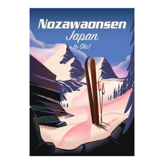 Nozawaonsen Japan om te skiën Foto Afdruk (Voorkant)