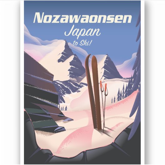 Nozawaonsen Japan om te skiën Sticker (Voorkant)