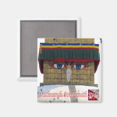 NP006 Boudhanath Stupa KATHMANDU, Nepal, Fridge Magneet (Voorkant / Achterkant)