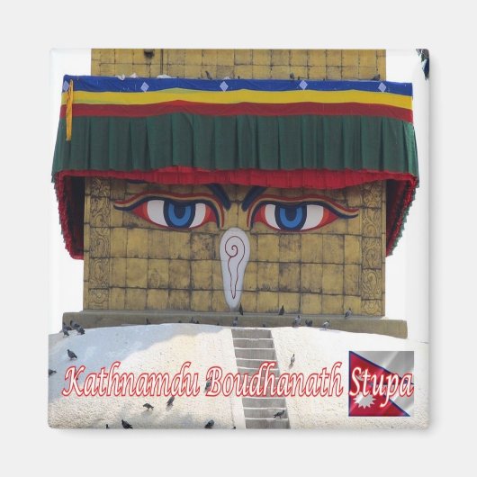 NP006 Boudhanath Stupa KATHMANDU, Nepal, Fridge Magneet (Voorkant)