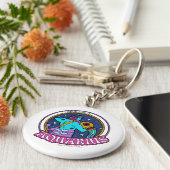 NP Aquarius 2,25-inch Basic Button Sleutelhanger (Zijkant)