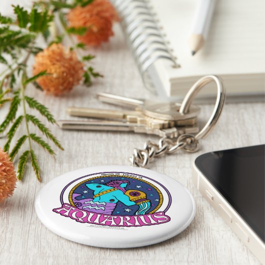 NP Aquarius 2,25-inch Basic Button Sleutelhanger (Zijkant)