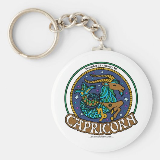 NP Capricorn 2,25-inch Basic Button Sleutelhanger (Voorkant)