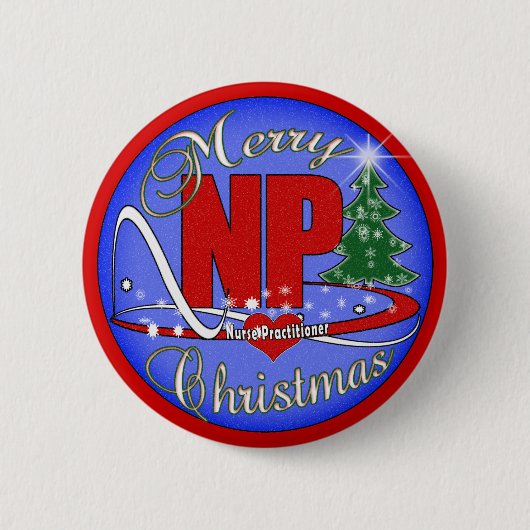 NP CHRISTMAS MERRY - NURSE PRACTITIONER RONDE BUTTON 5,7 CM (Voorkant)