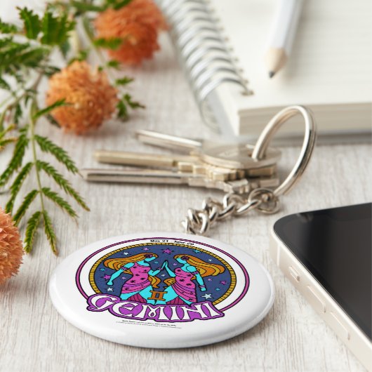 NP Gemini 2,25-inch Basic Button Sleutelhanger (Zijkant)