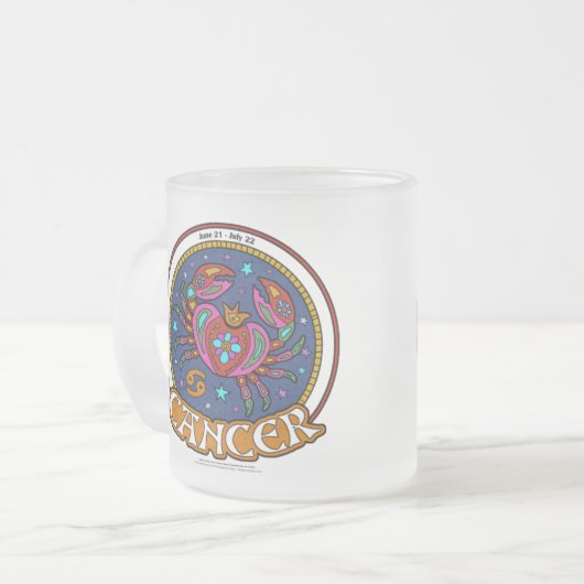 NP-kanker 10oz Mok van gefronst glas (Voorkant links)