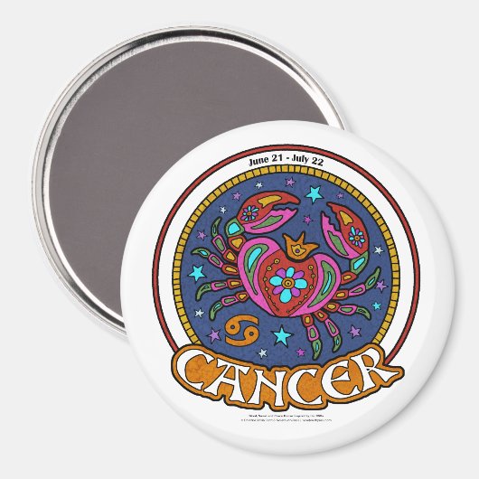 NP-kanker groot, 3-inch ronde magneet (Voorkant / Achterkant)