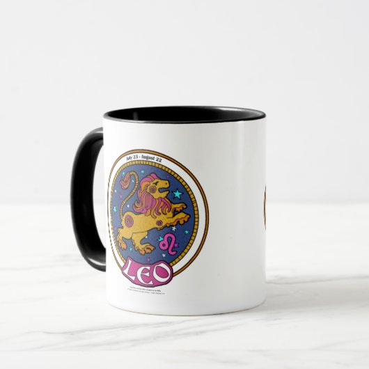 NP Leo Black 11oz Ringer Mok (Voorkant links)